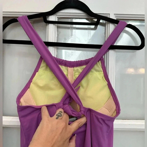 Athleta Purple Violet Cross Back Tie Athletic Halter Dress Women’s Size XS - Picture 4 of 8